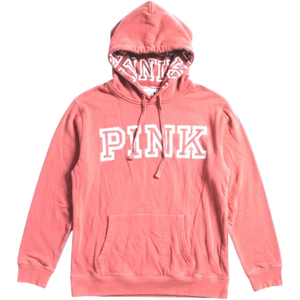 Victoria's Secret PINK Rose Pink 100% Cotton Pullover Hoodie XS